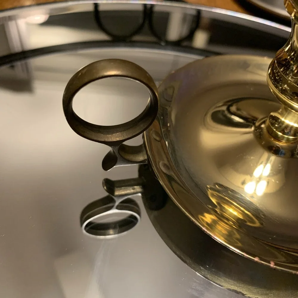 Baldwin single‎ finger candle stick holder brass